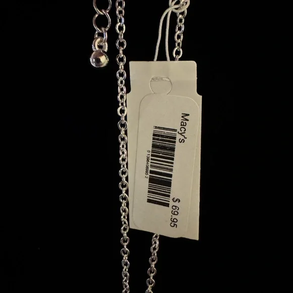 Macy's Silver Teardrop Crystal Necklace - Picture 2 of 2